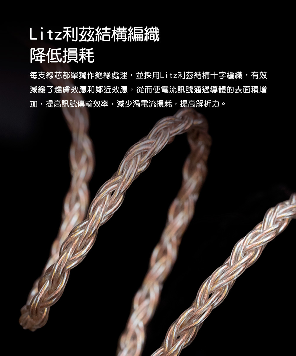 LC-RE Pro 金銀銅混編可換插頭MMCX耳機升級線(2025版)