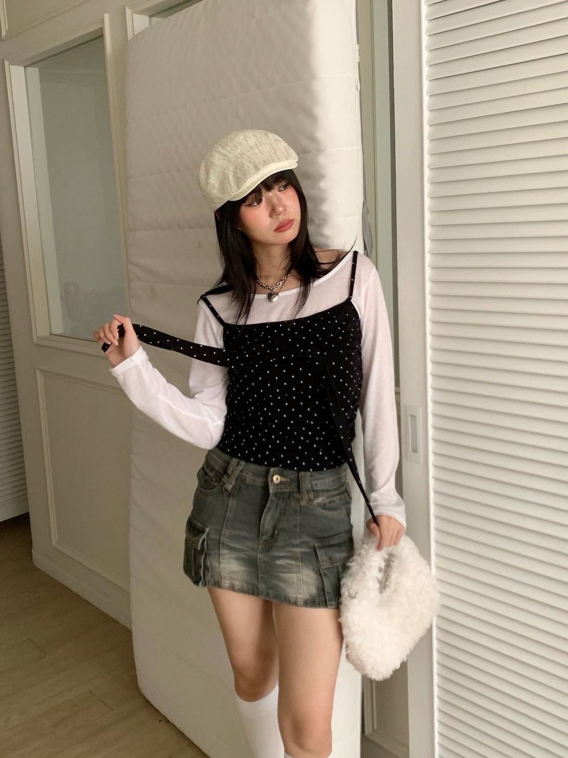 B142溫柔點點設計吊帶背心