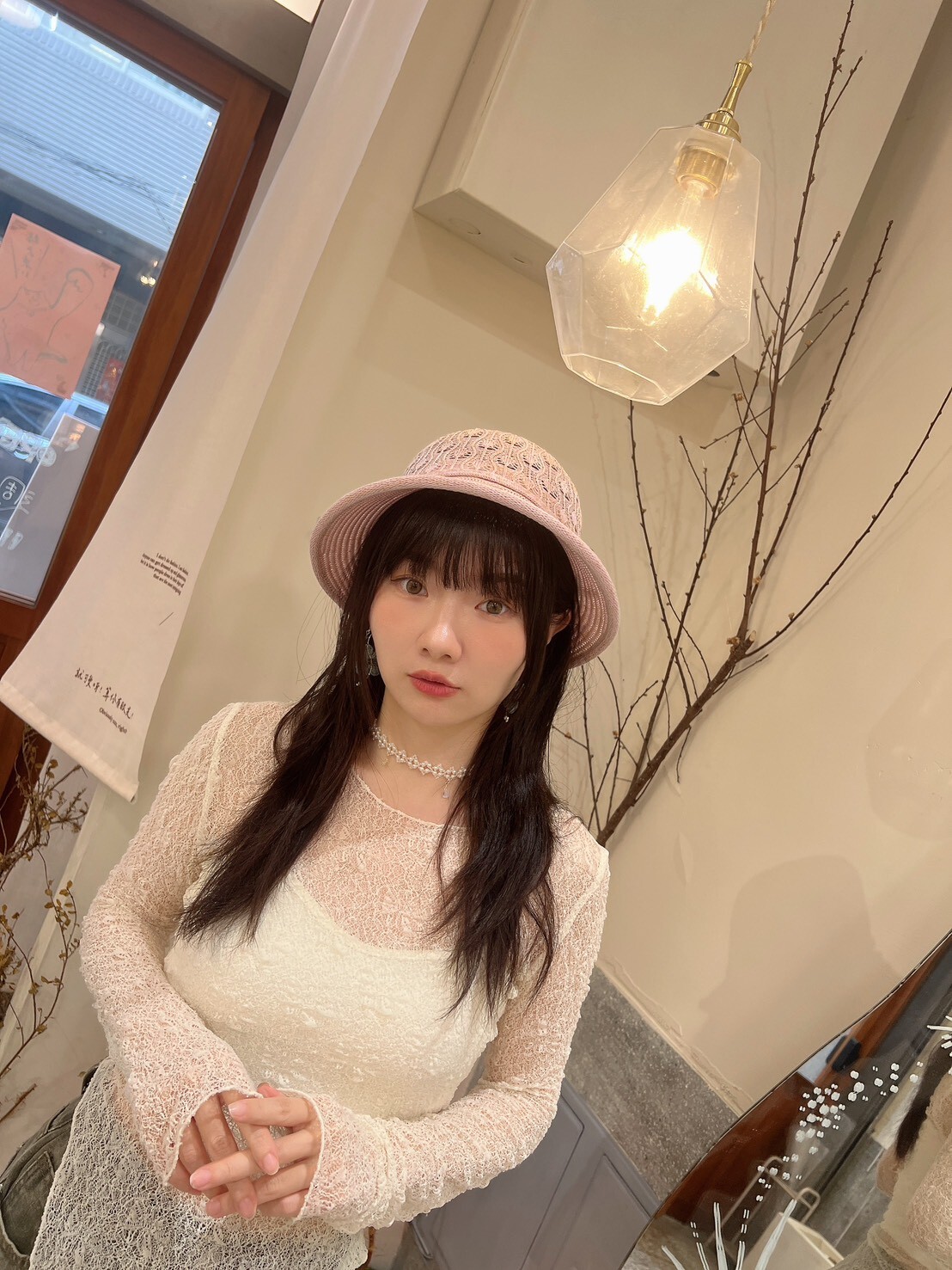 0409隱藏款。MUCHAT打樣款蝶結鏤空針織漁夫帽/休閒帽