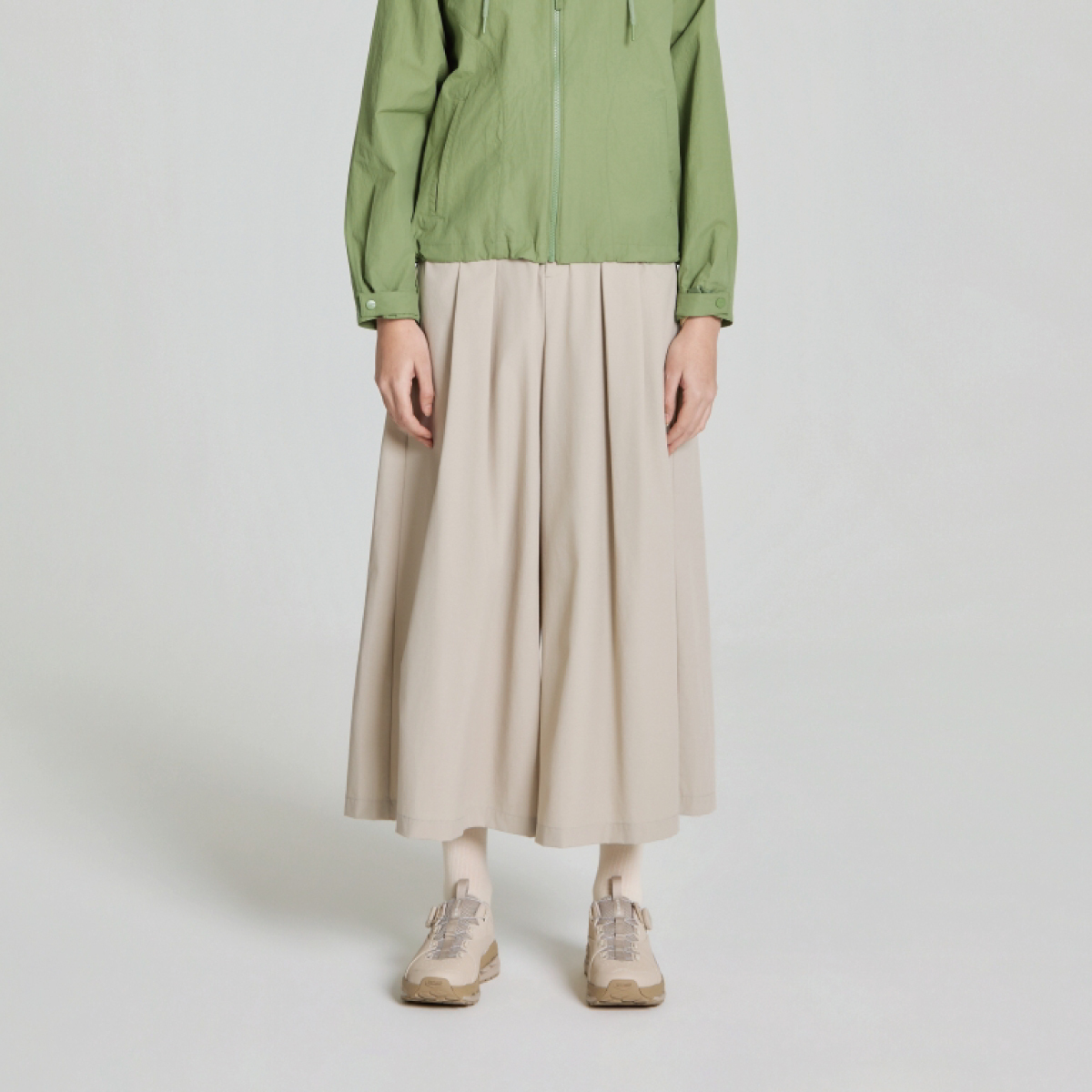 【EIDER】女彈性休閒寬褲/26EDWP26352-[淺卡其、海軍藍]