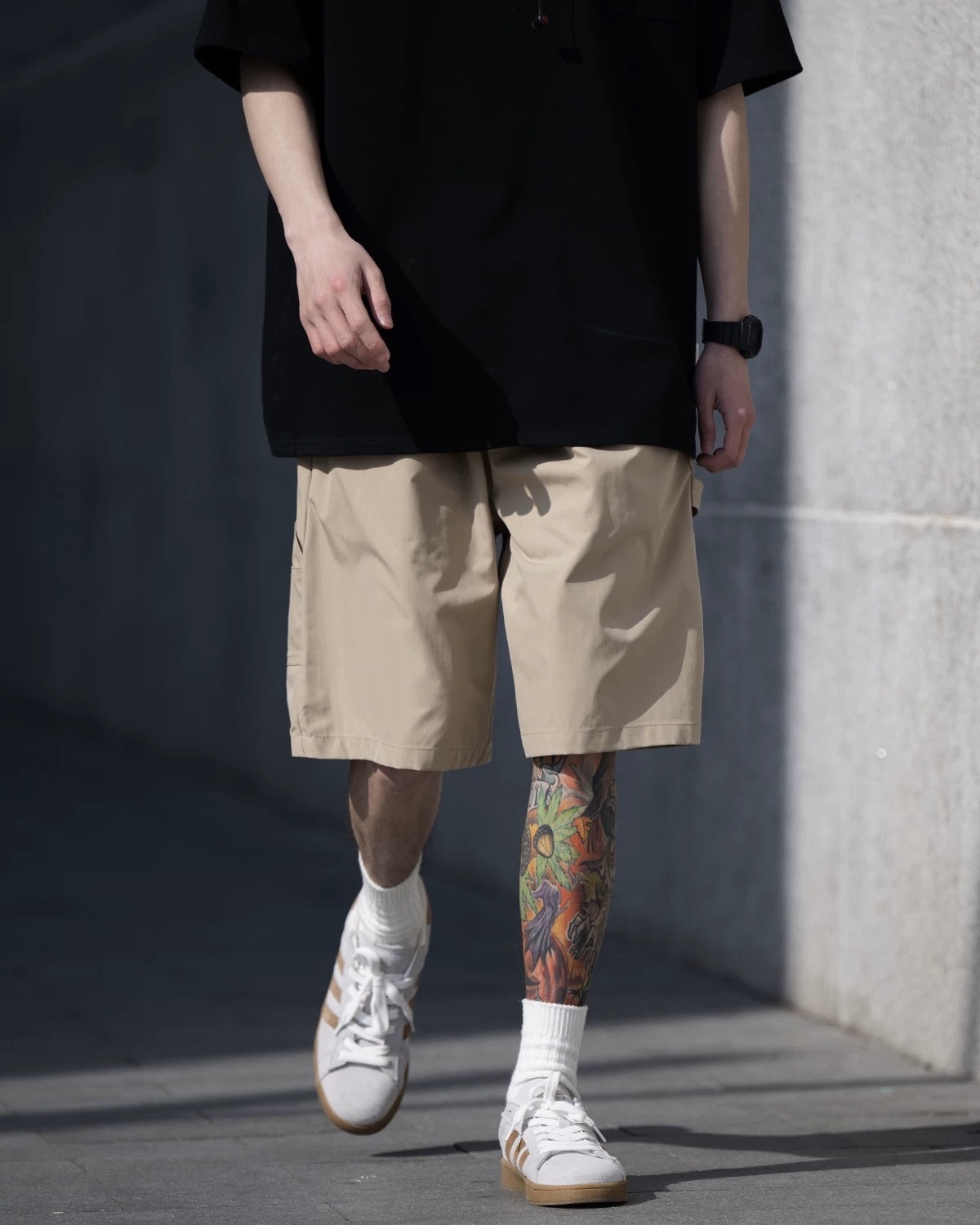 #預購 BELLKENIDEA 日系廓形 輕薄百搭 休閒工裝褲 五分褲 兩色