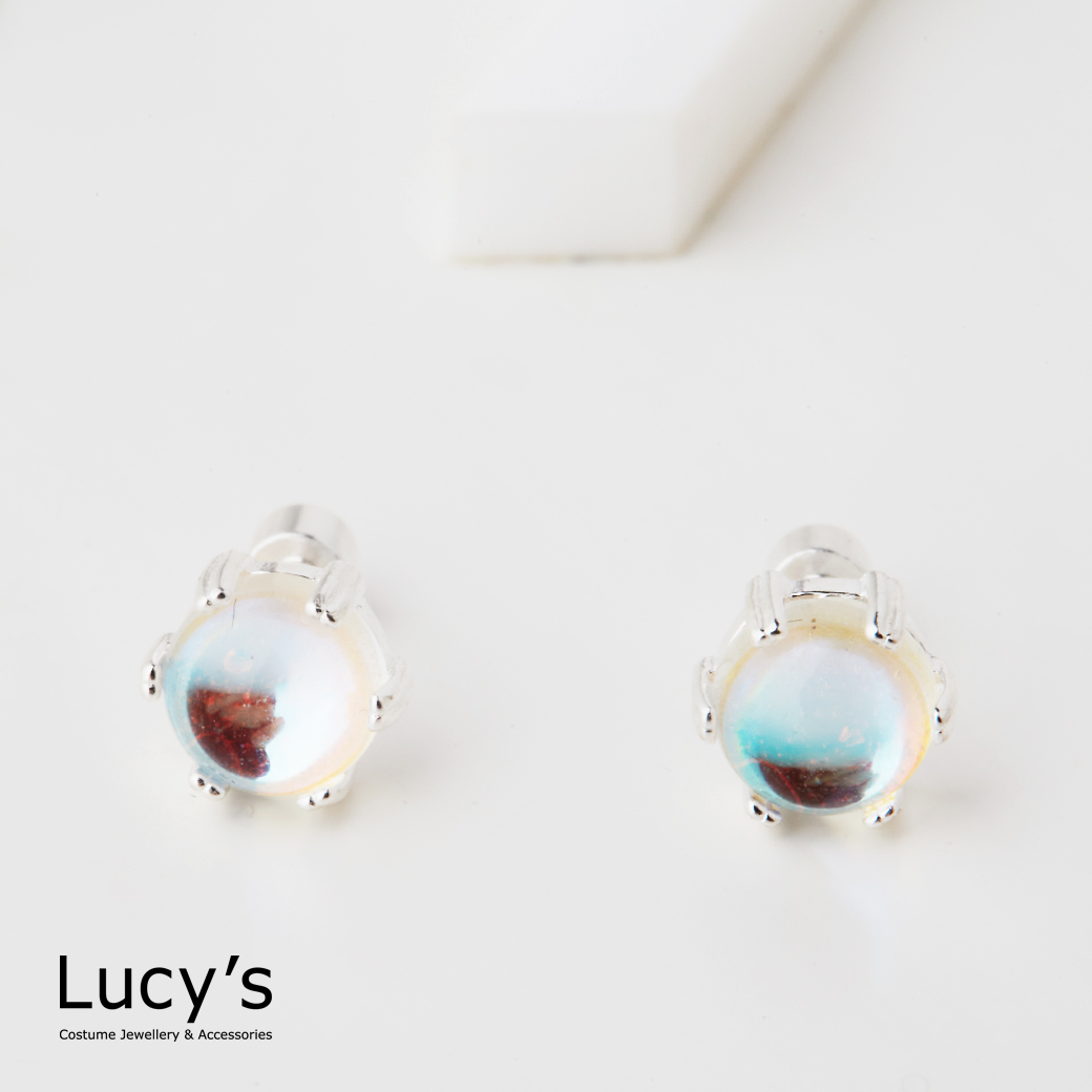 925純銀 幻境 轉珠耳環 (128321)