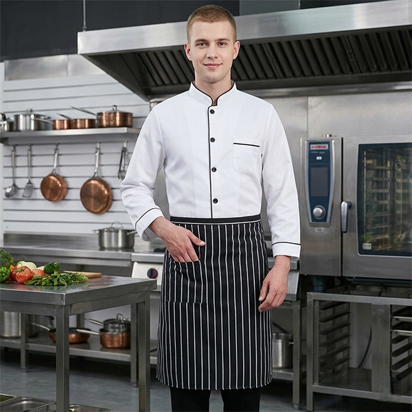 單排釦透氣廚師服工作服