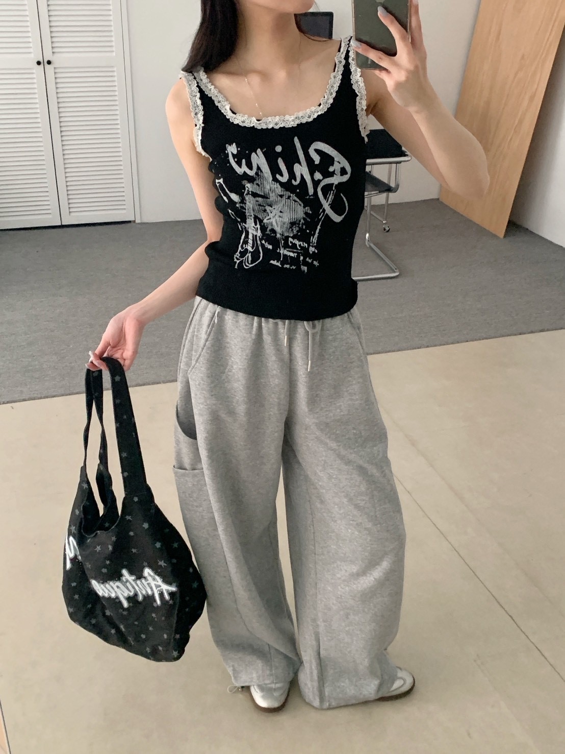 B157百搭鬆緊工裝彎刀棉褲