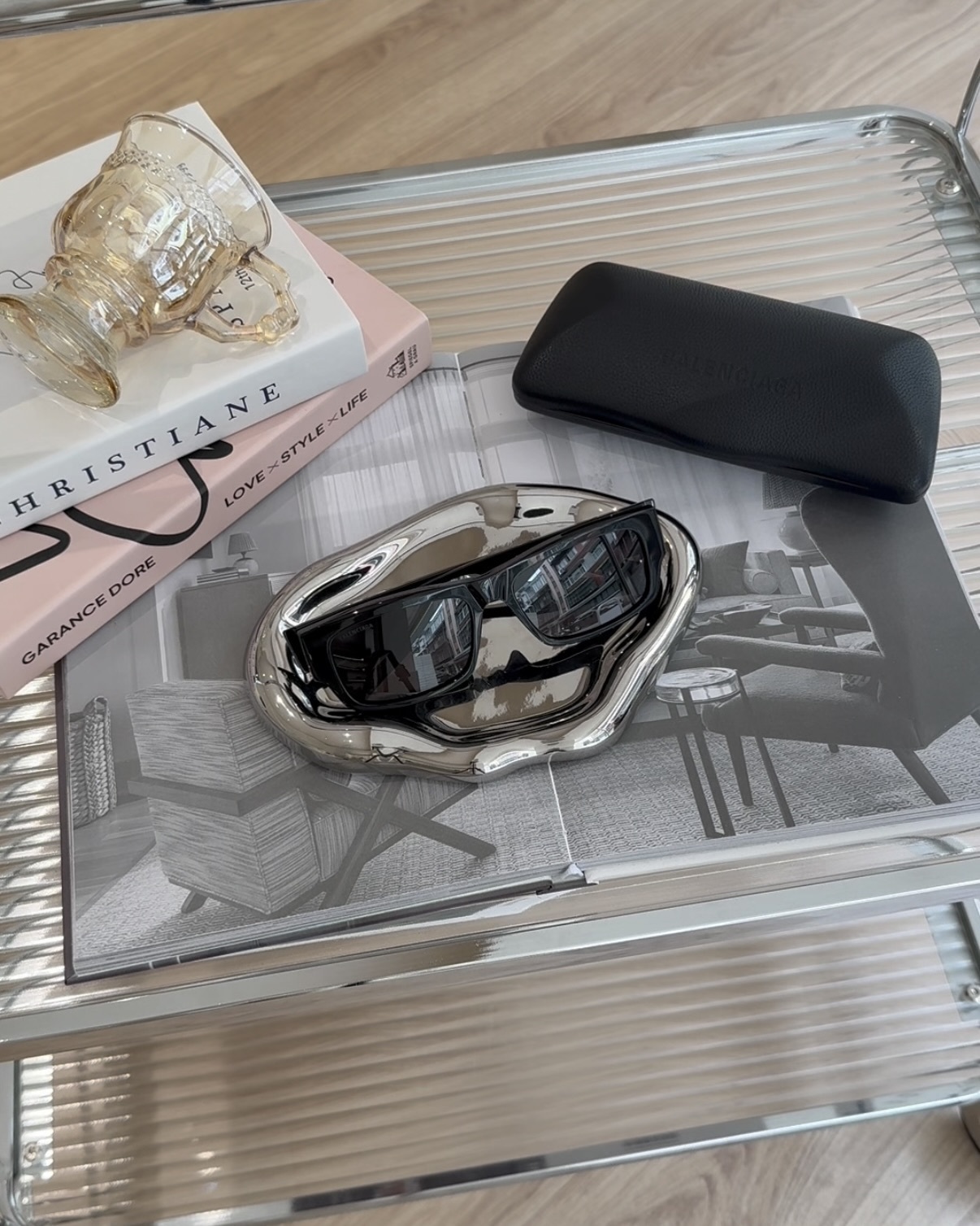 BALENCIAGA｜BB0261SA 側邊白字墨鏡