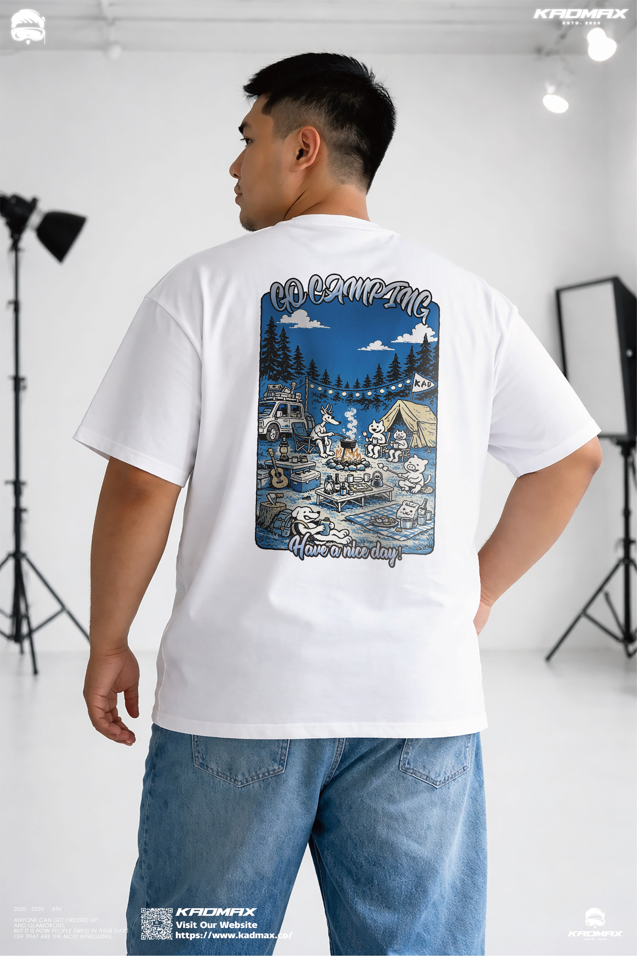 KADMAX大尺碼-大碼男GO CAMPING短袖TEE〈KMSS2601〉