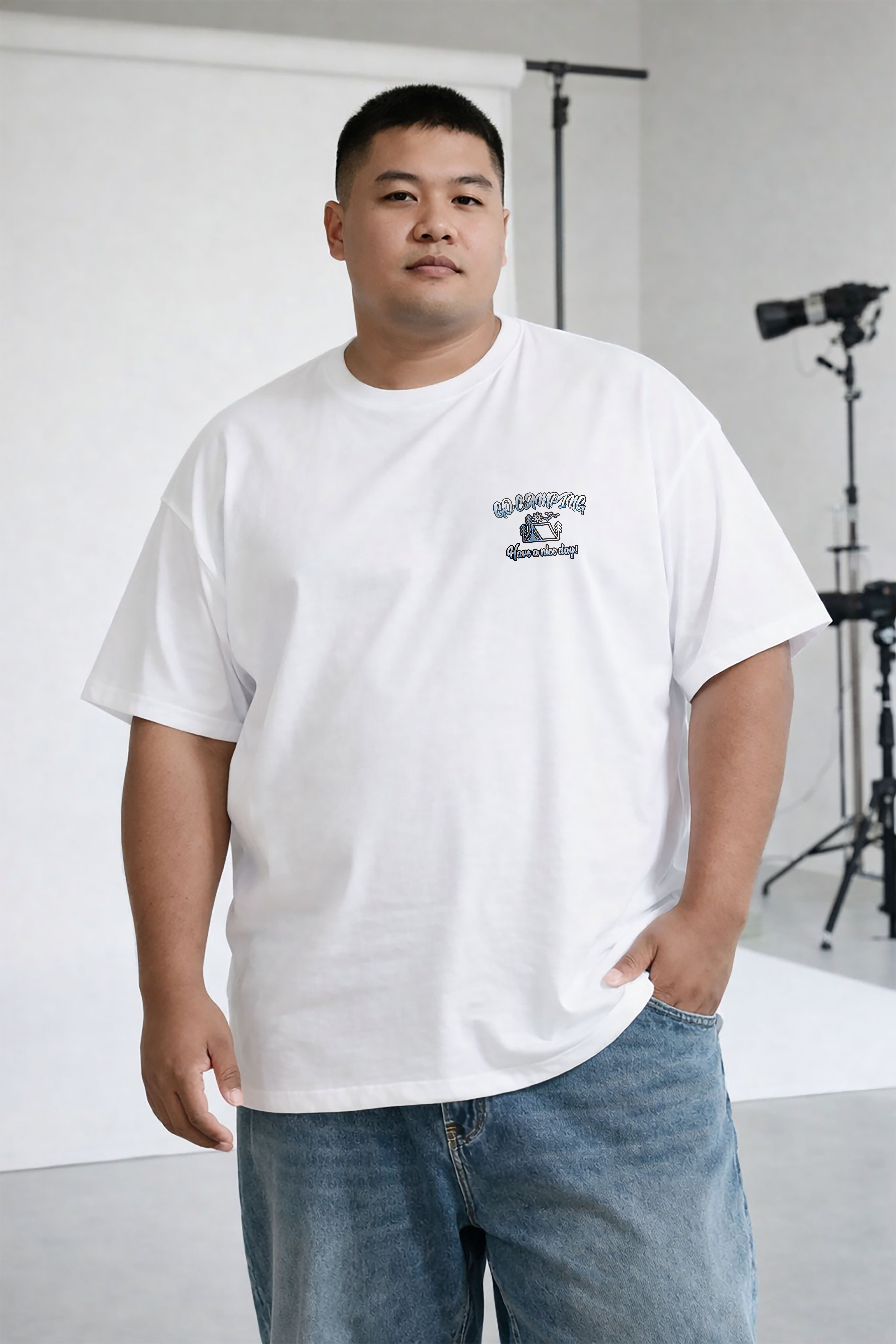 KADMAX大尺碼-大碼男GO CAMPING短袖TEE〈KMSS2601〉