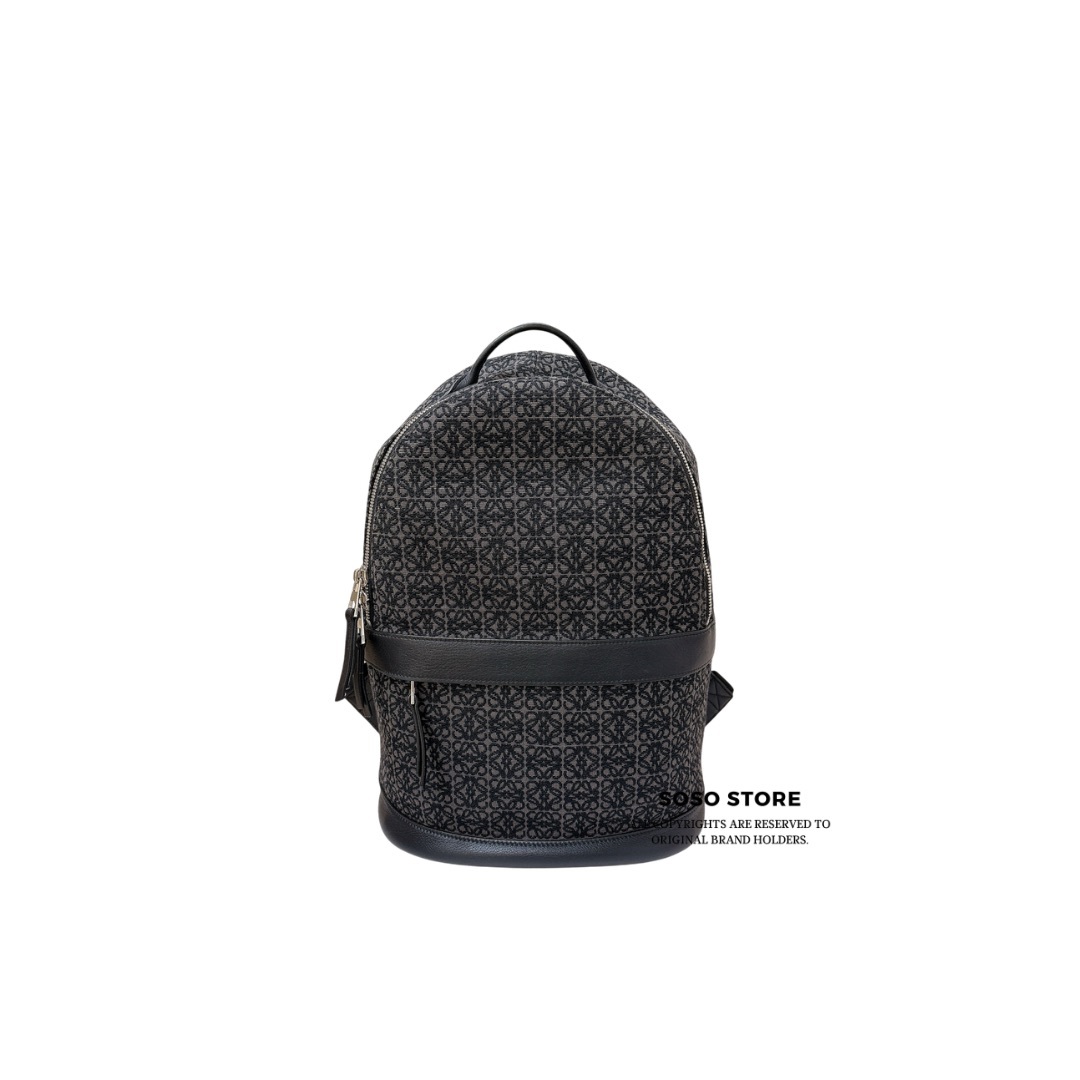 Loewe Anagram Round Backpack - Black / SHW