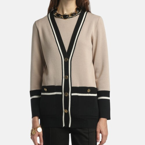 1LS1015-157 [LUISA SPAGNOLI] Marinetta Long Cardigan Black #100291 0101 0202 1137 (C-K11-E)