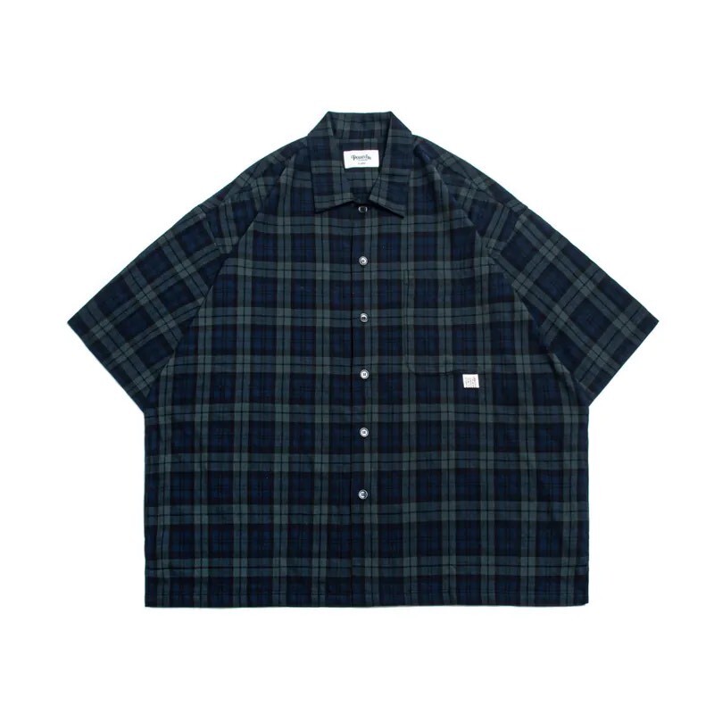 PERSEVERE SHORT SLEEVE CHECK SHIRT -  CHECK / GREEN & BLUE CHECK FULL SIZE
