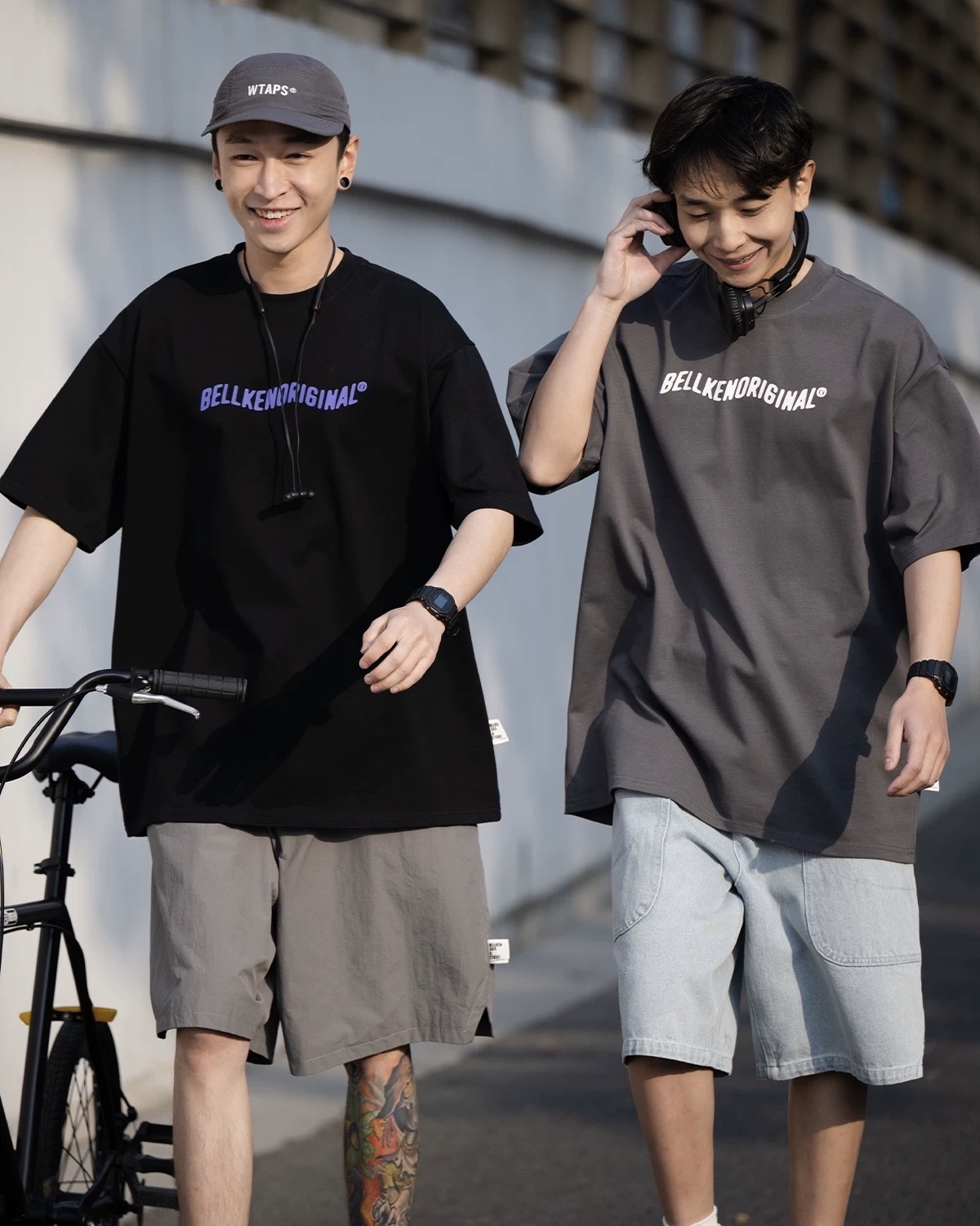 #預購 BELLKENIDEA 純棉 寬鬆廓形 簡約字母印花 純色短踢 四色