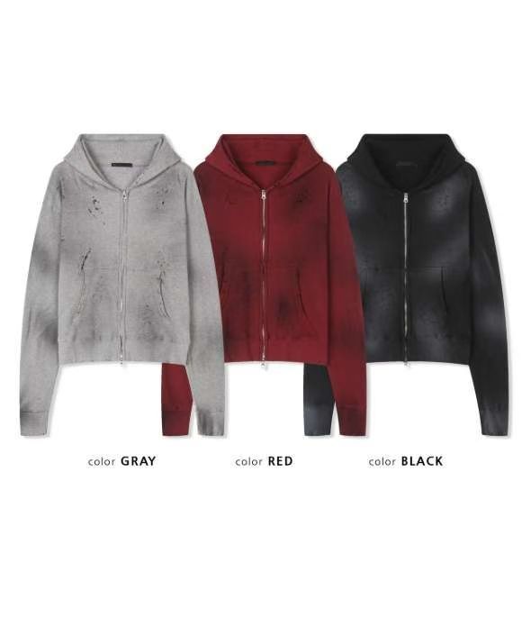 仿污連帽拉鍊外套 SCOPE-143JK