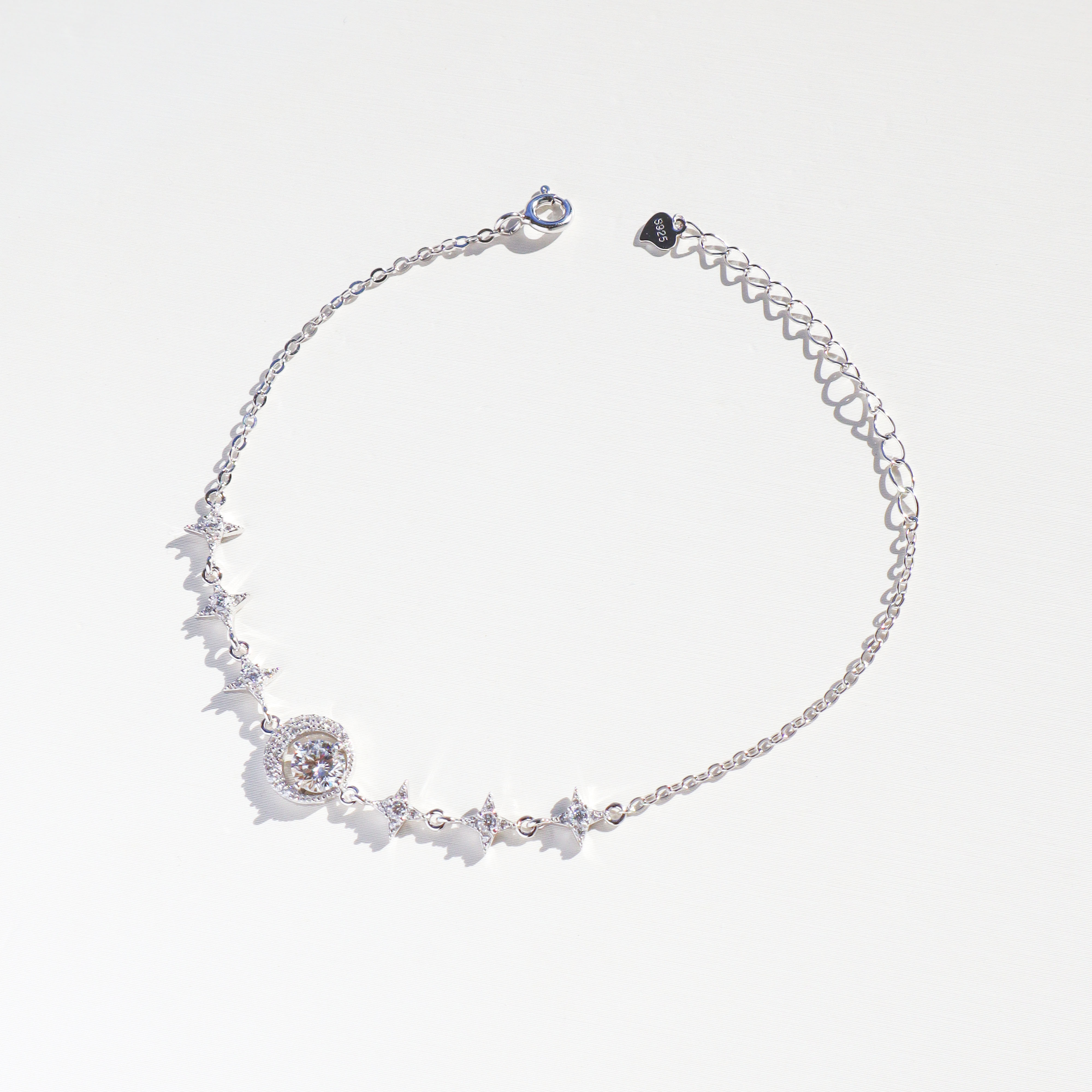 Silver/星月光芒莫桑石手鍊