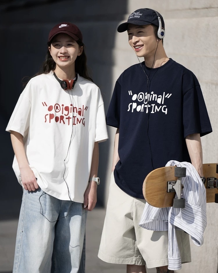 #預購 BELLKENIDEA 純棉寬鬆 趣味字母印花 休閒百搭短踢 情侶裝 六色