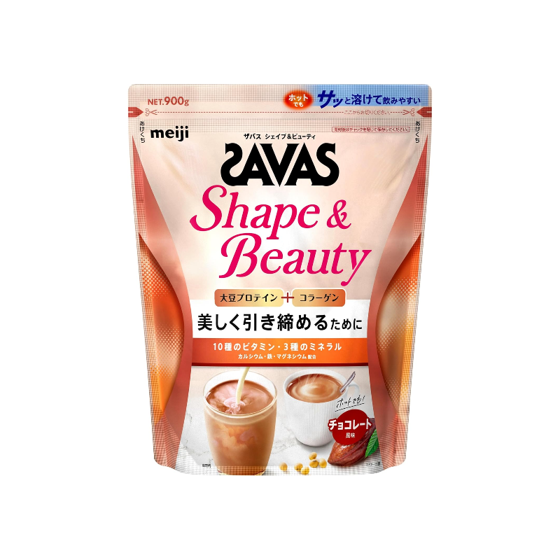 明治 SAVAS Shape & Beauty 大豆蛋白粉 (朱古力味) 900g - 女性美容修身配方