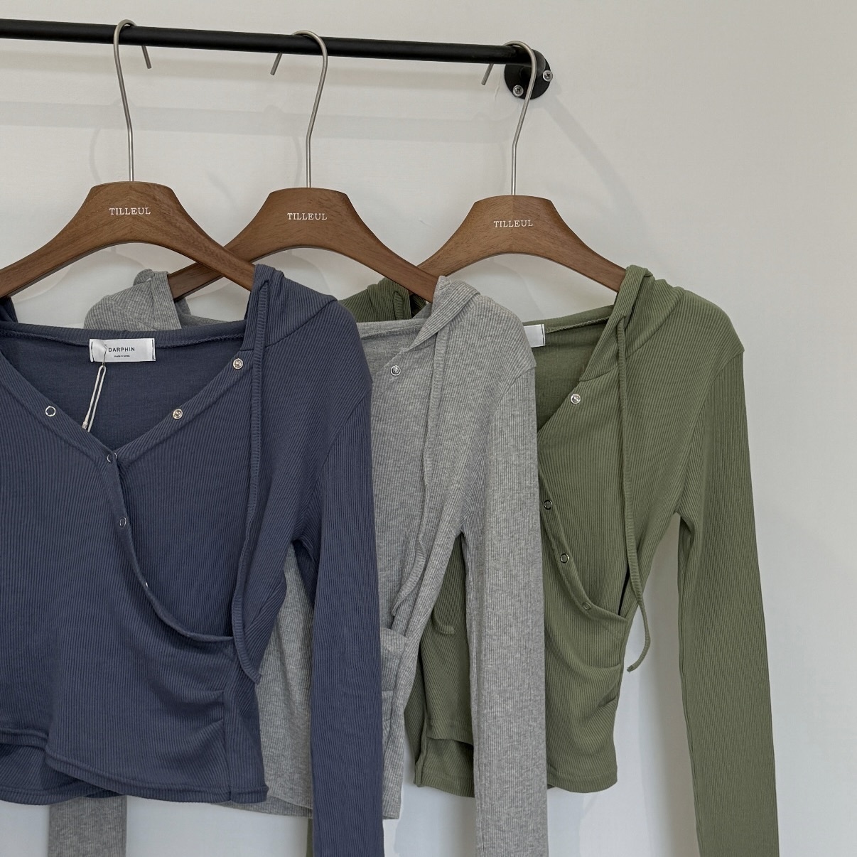 Tilleul.韓國斜釦短版合身上衣