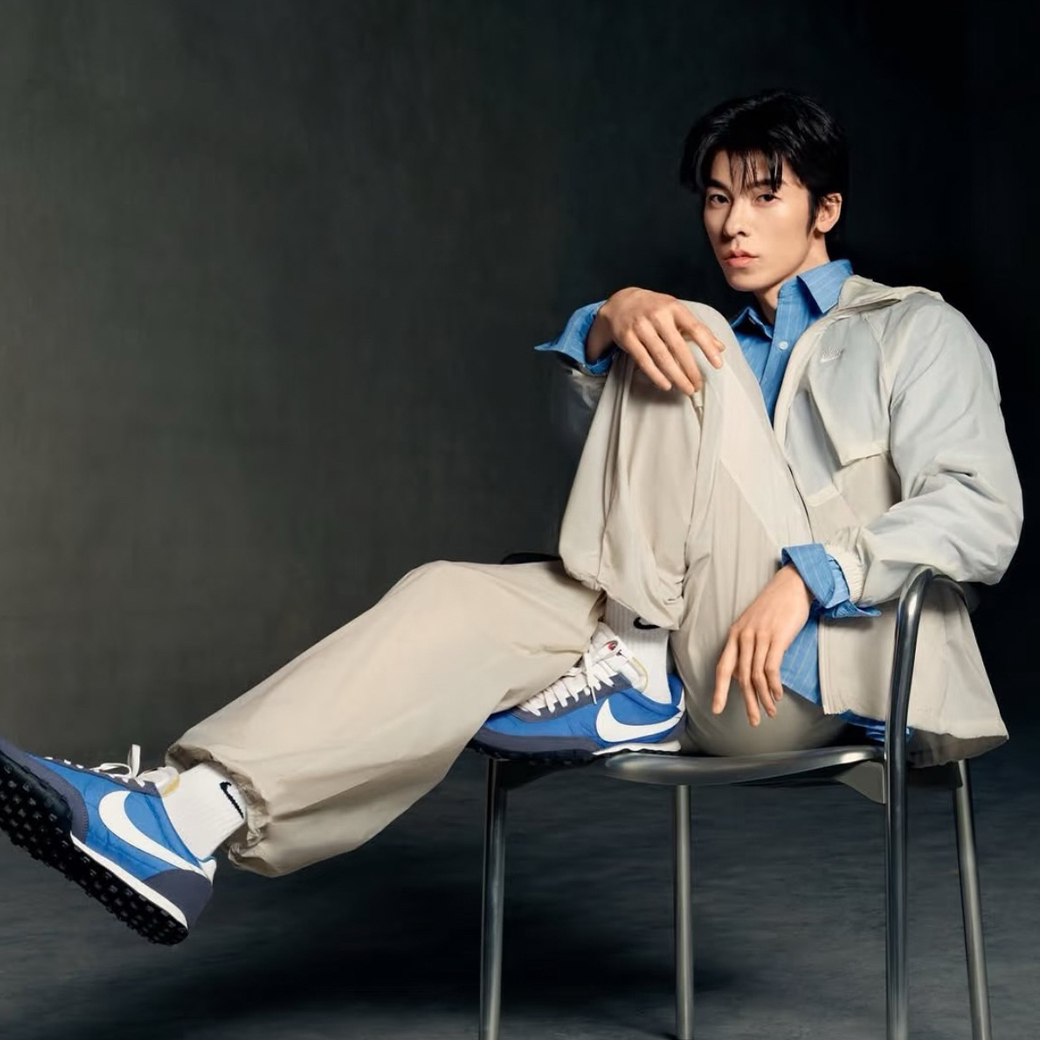 NIKE WAFFLE RACER 許光漢同款 復古 跑鞋 克萊茵藍 (男款)