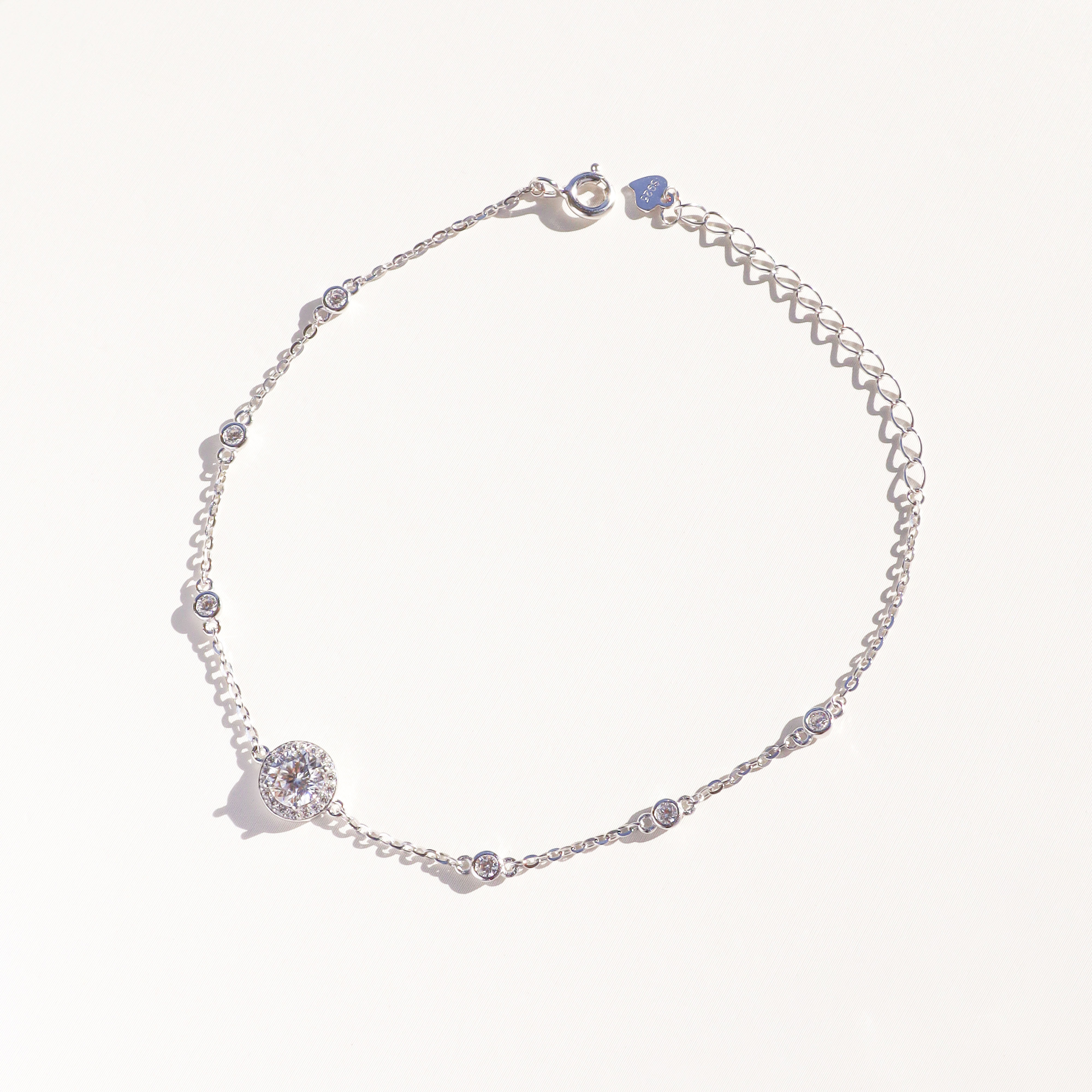 Silver/光點莫桑石手鍊