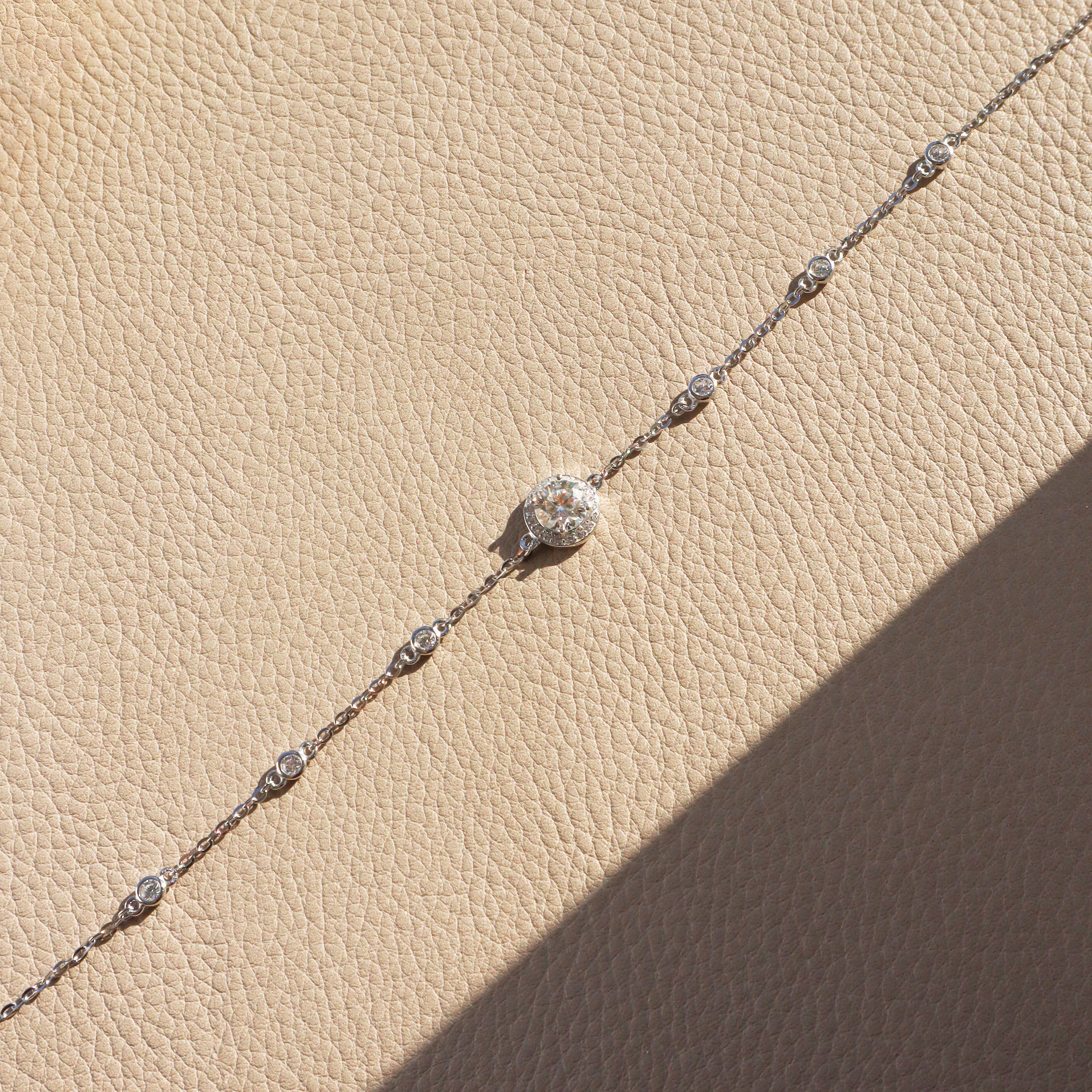 Silver/光點莫桑石手鍊