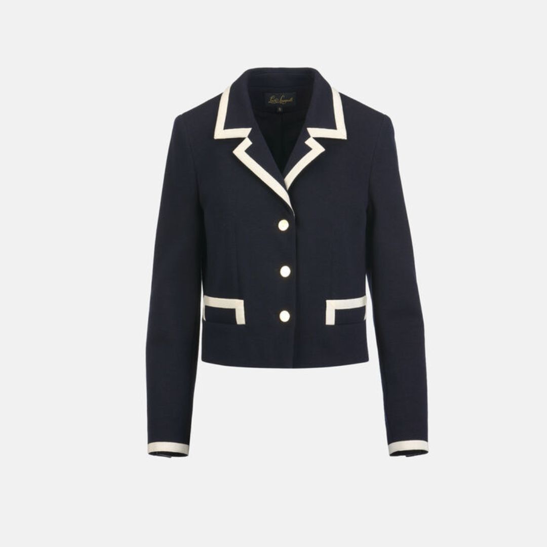 1LS1015-158 [LUISA SPAGNOLI] Marline Jacket with Lapels Blue #542885 1206 (C-K11-E)