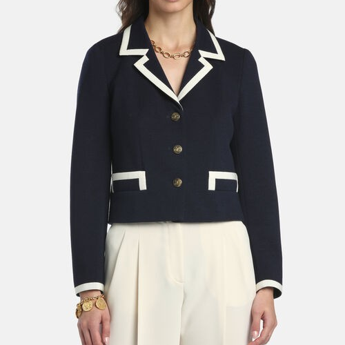 1LS1015-158 [LUISA SPAGNOLI] Marline Jacket with Lapels Blue #542885 1206 (C-K11-E)
