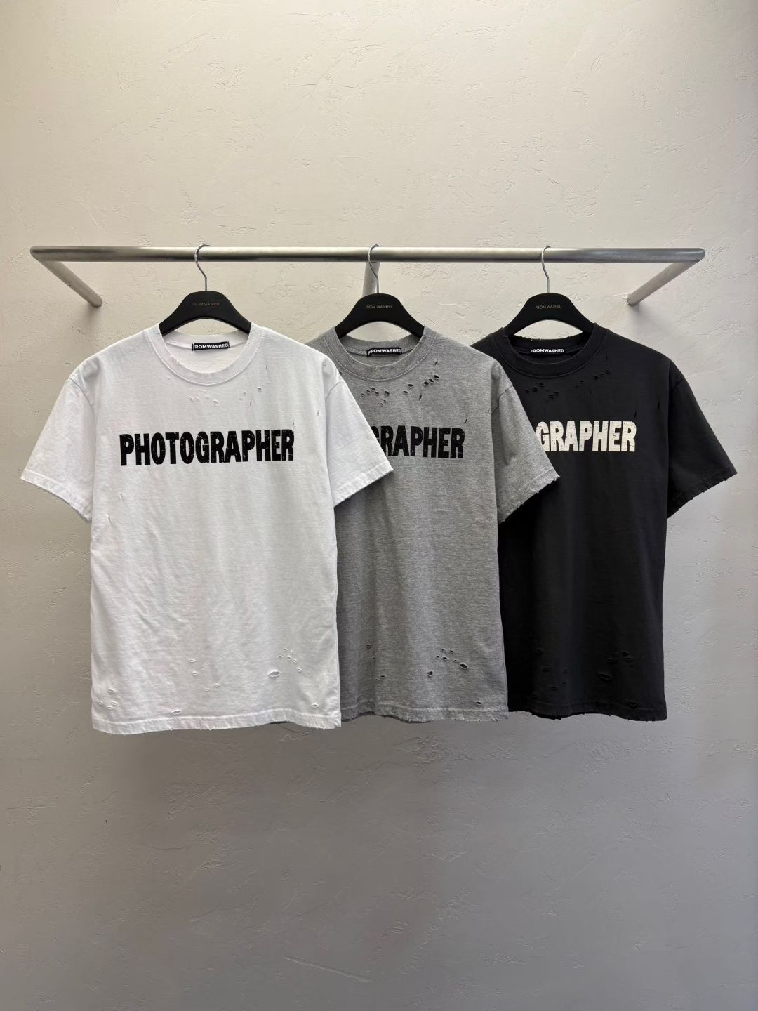 英文字破洞短袖Tee SCOPE-150T