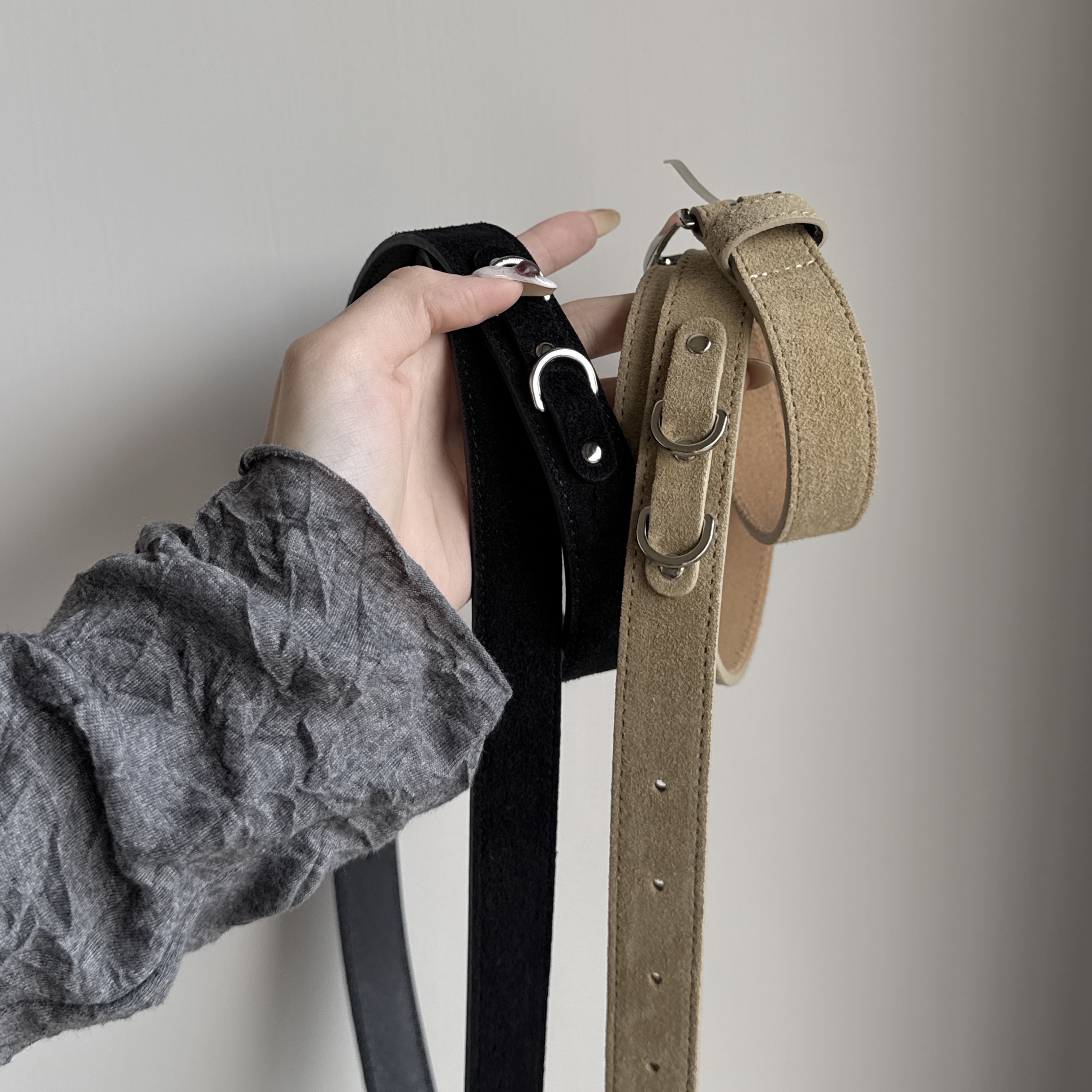 韓國麂皮造型皮帶