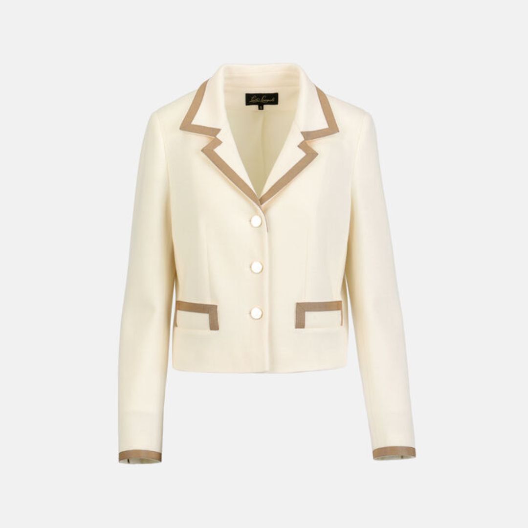 1LS1015-159 [LUISA SPAGNOLI] Marline Jacket with Lapels Cream #542885 202 (C-K11-E)