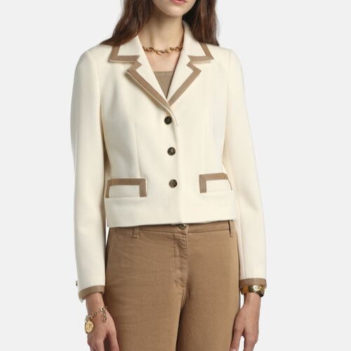 1LS1015-159 [LUISA SPAGNOLI] Marline Jacket with Lapels Cream #542885 202 (C-K11-E)