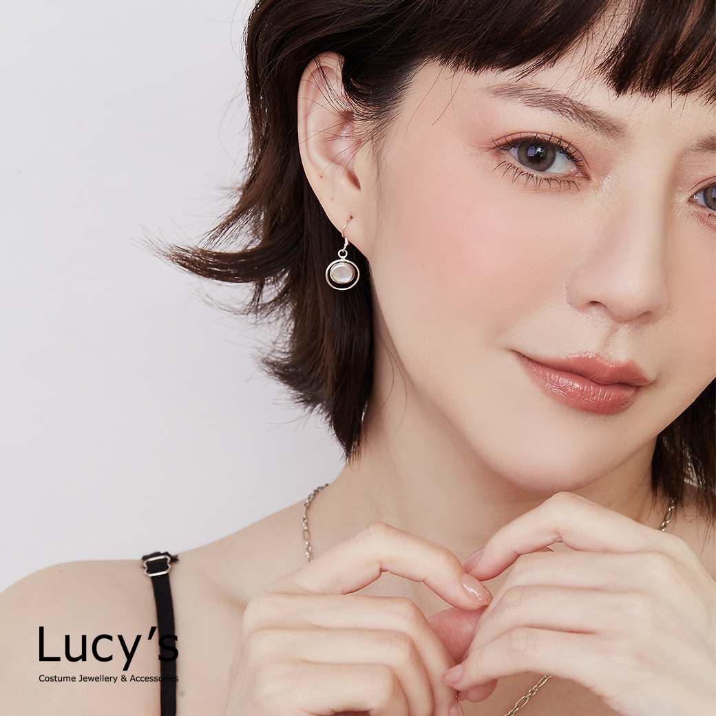 925純銀 柔焦幻境 耳勾耳環 (108866)