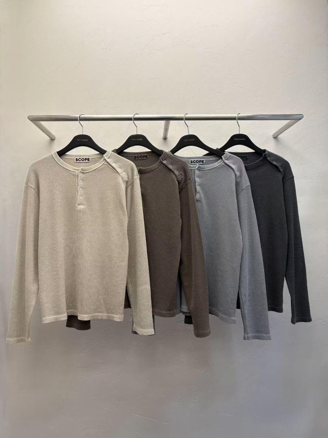 暗紋半開胸長袖衫 SCOPE-154T