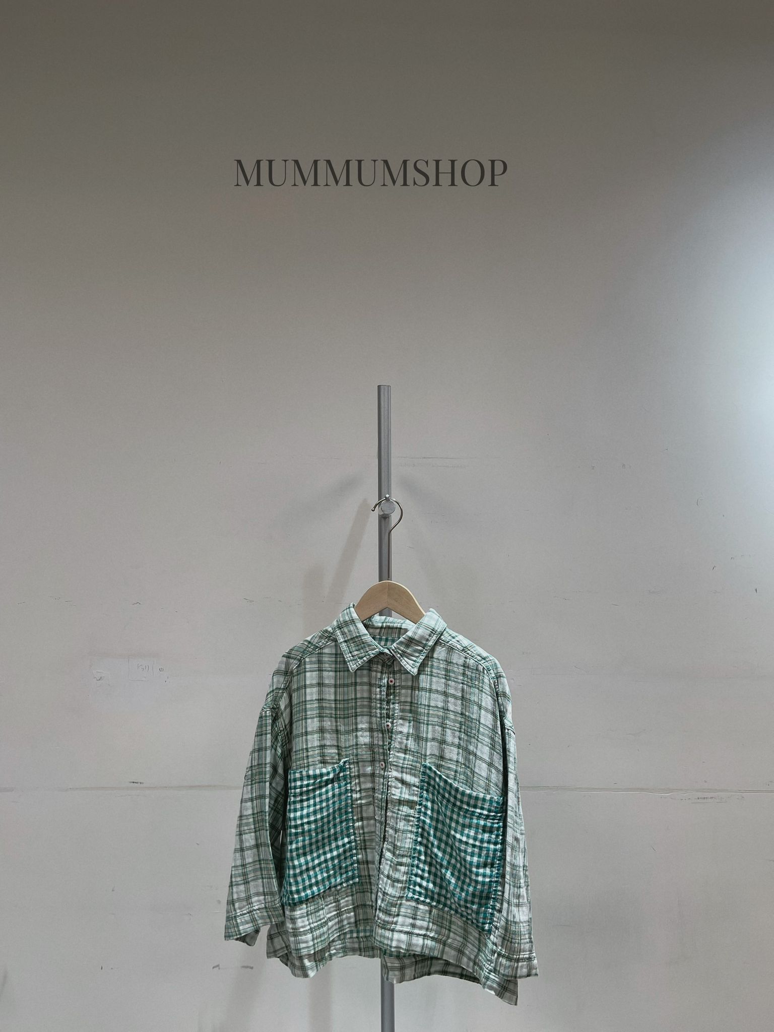 0213247a/復古格仔短身恤衫　50/50/20-22