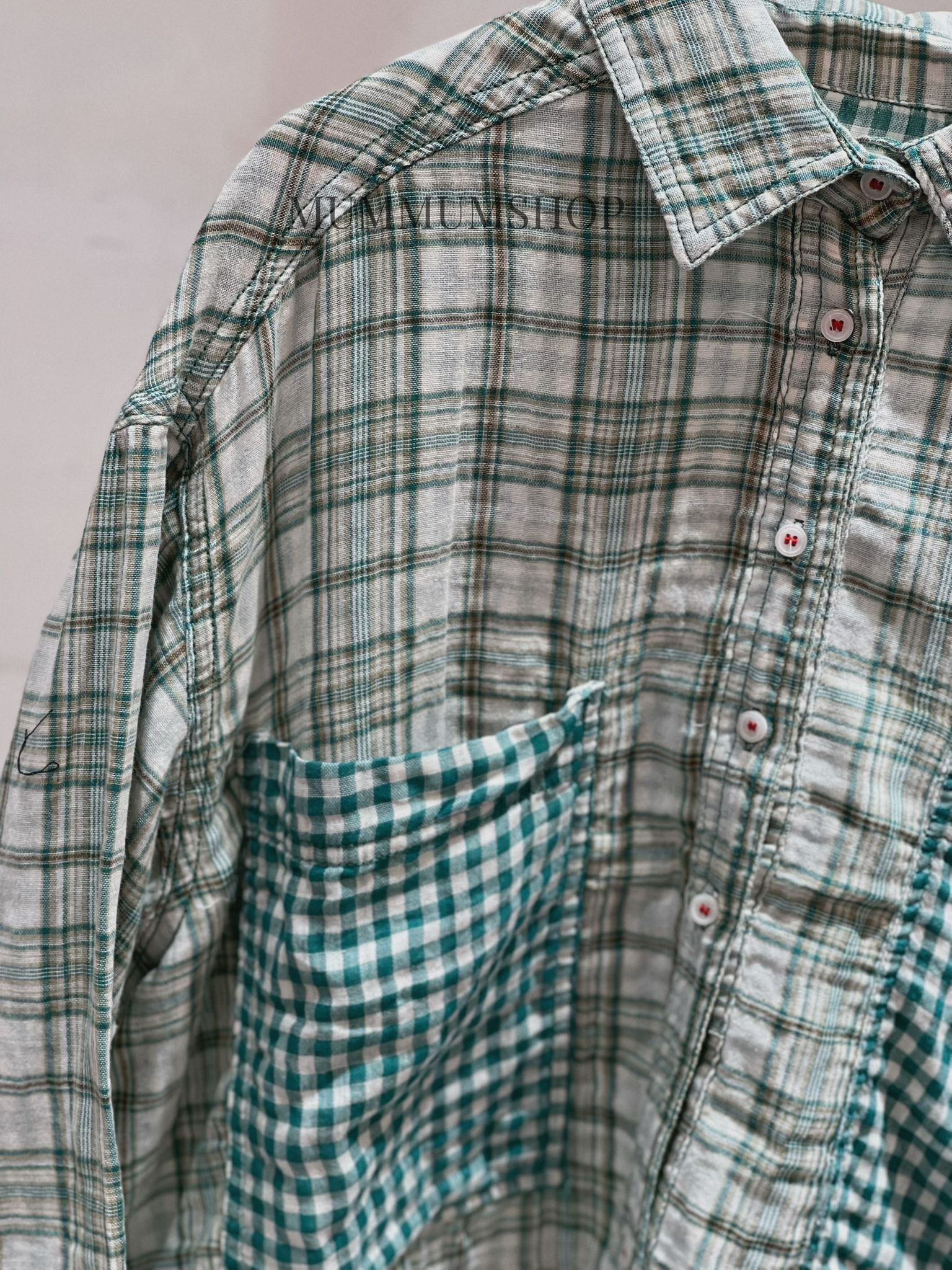 0213247a/復古格仔短身恤衫　50/50/20-22