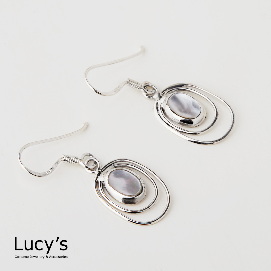 925純銀 柔語光環 耳勾耳環 (127295)