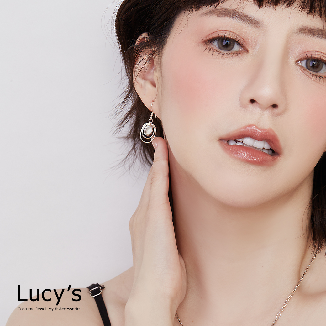 925純銀 柔語光環 耳勾耳環 (127295)