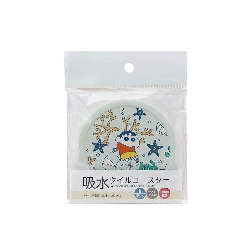 蠟筆小新90MM快乾陶器杯墊-貝殼 CS41-346