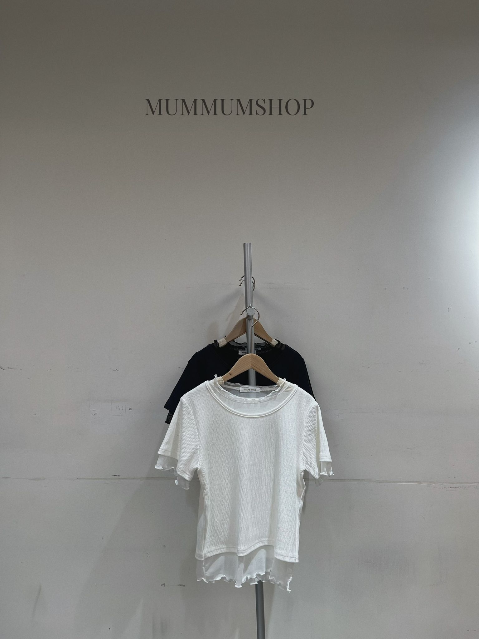 0213249a/假兩件雪紡樹紋短袖上衣　33/32/22