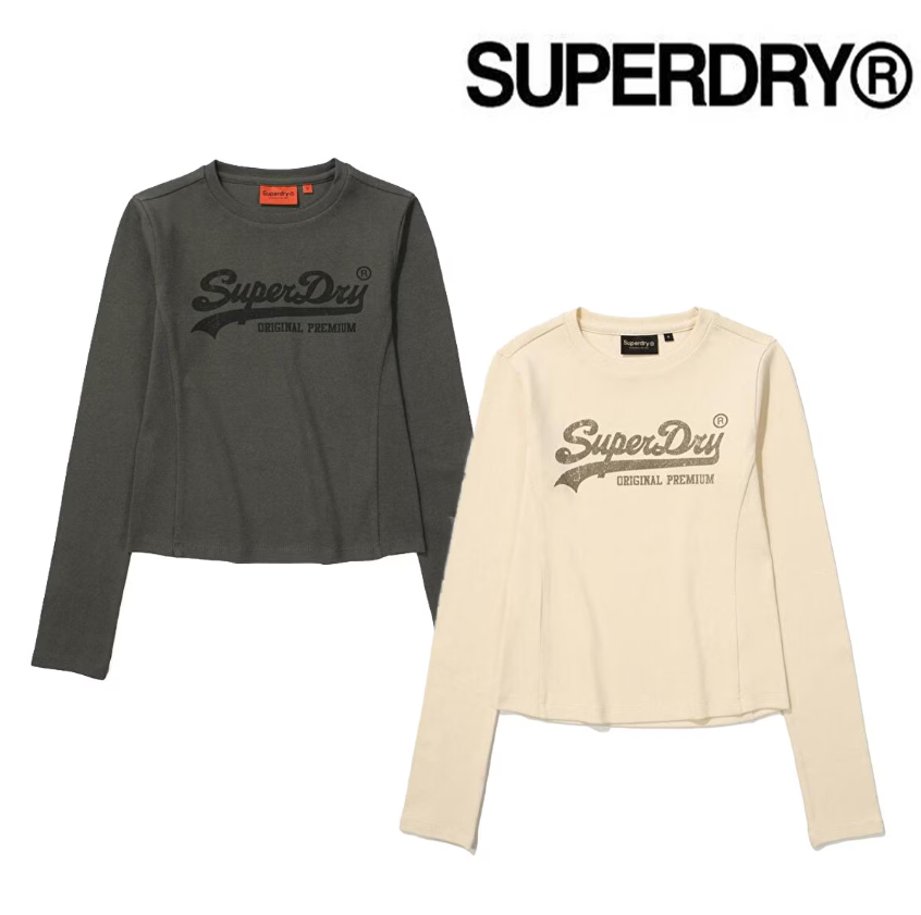 【直播】Superdry LX041007 女裝短版復古大Logo長袖上衣 (SDFTGDO05)