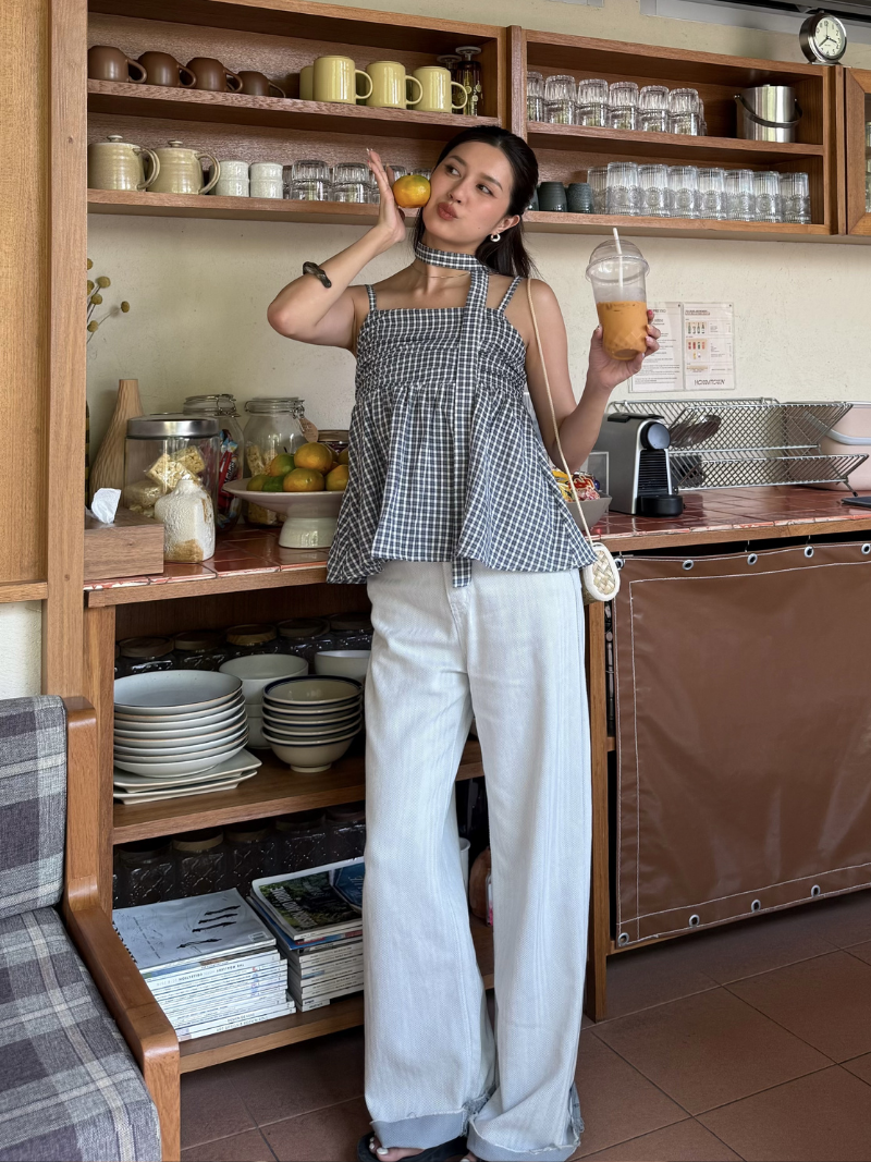 B1656-人字紋反摺褲