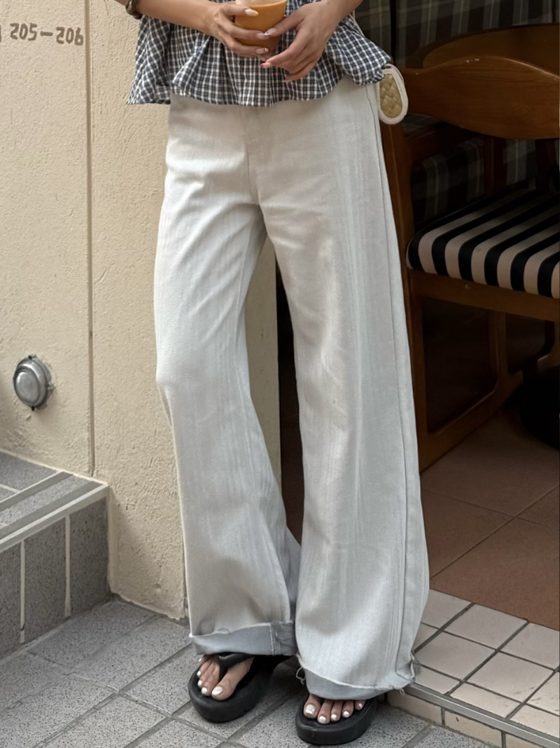 B1656-人字紋反摺褲