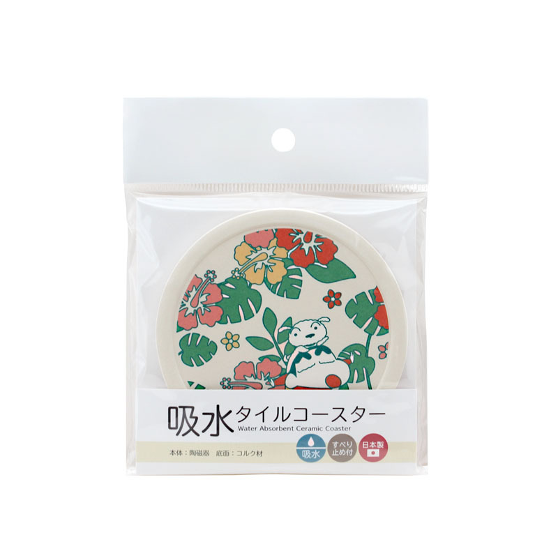 蠟筆小新90MM快乾陶器杯墊-花 CS42-346