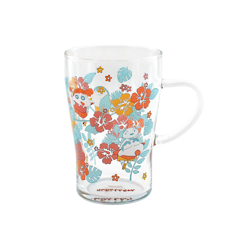 蠟筆小新350ML耐熱玻璃耳杯-花 CS42-815