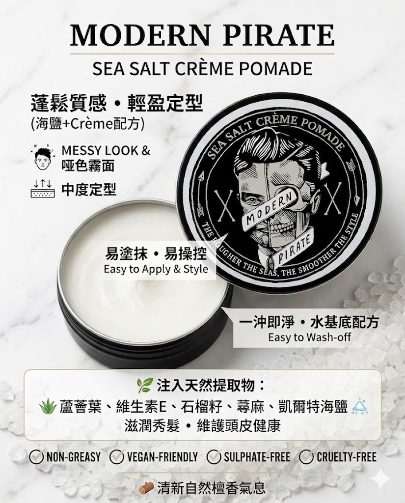Modern Pirate Sea Salt Creme Pomade 95ml