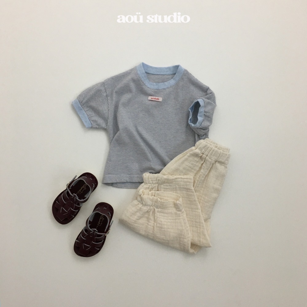 Aou 細條拼色上衣 / 2色