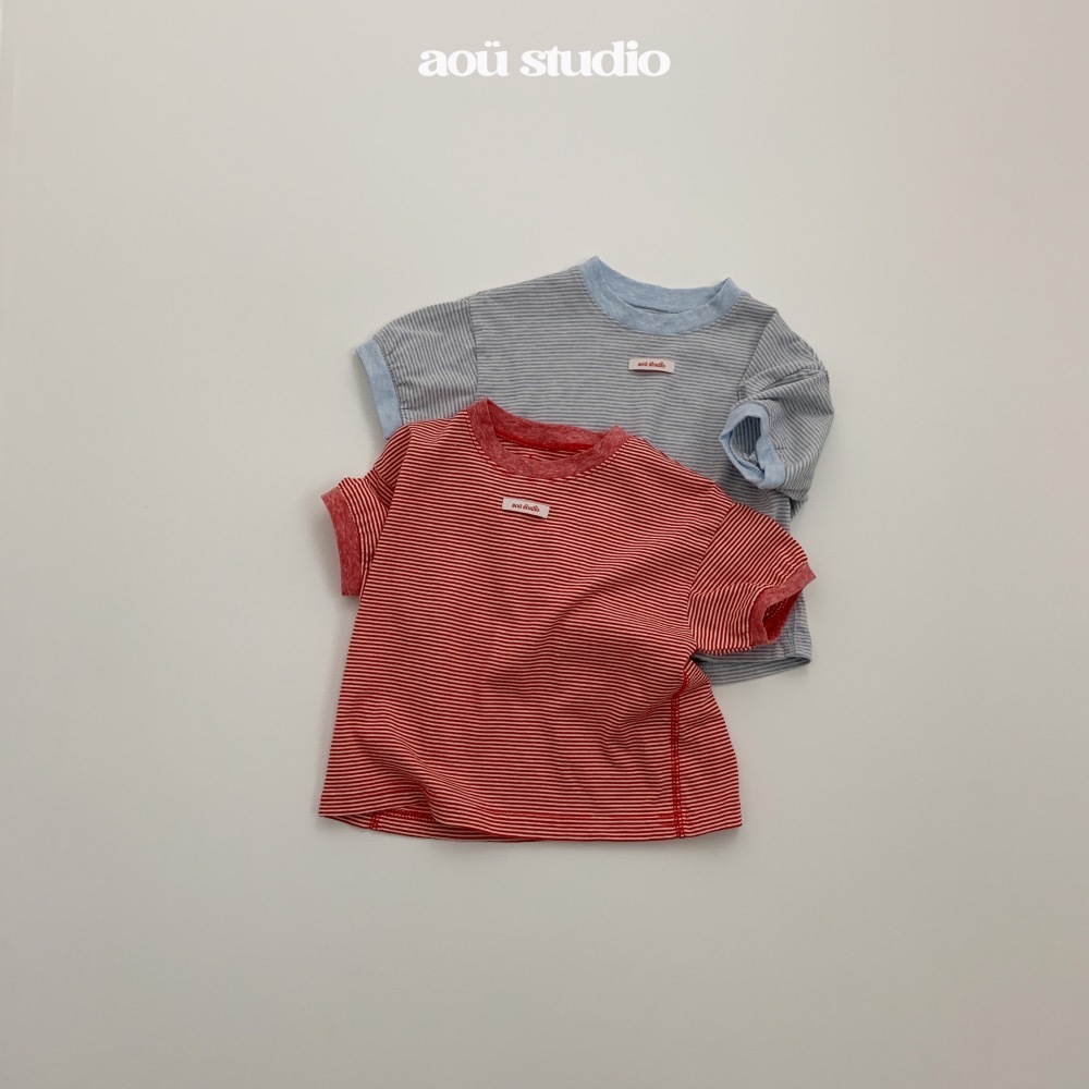 Aou 細條拼色上衣 / 2色