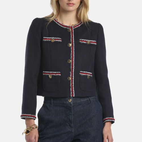1LS1015-165 [LUISA SPAGNOLI] Valter Good-Tone Cardigan Blue #543170 1206 (C-K11-E)