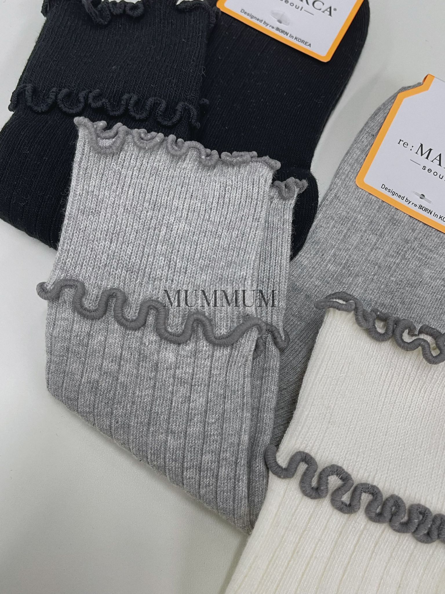 ac1072/雙層小木耳邊襪