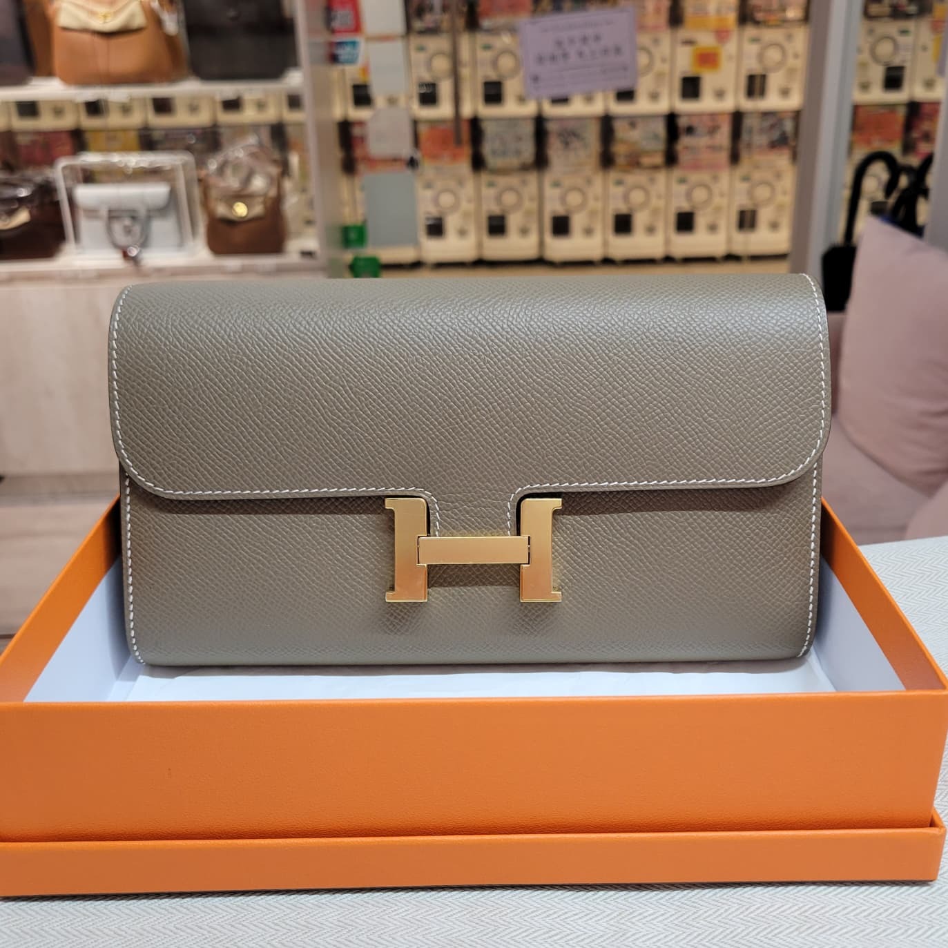 98%NEW Hermes CONSTANCE TO GO ETOUPE CC 大象灰金扣
