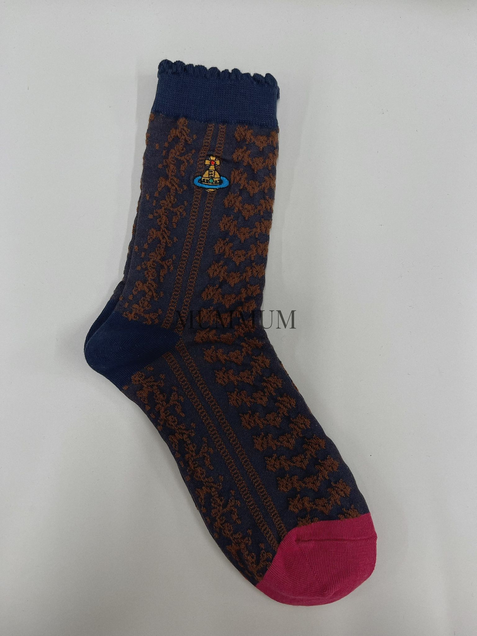 ac1077/星球logo復古繁花襪