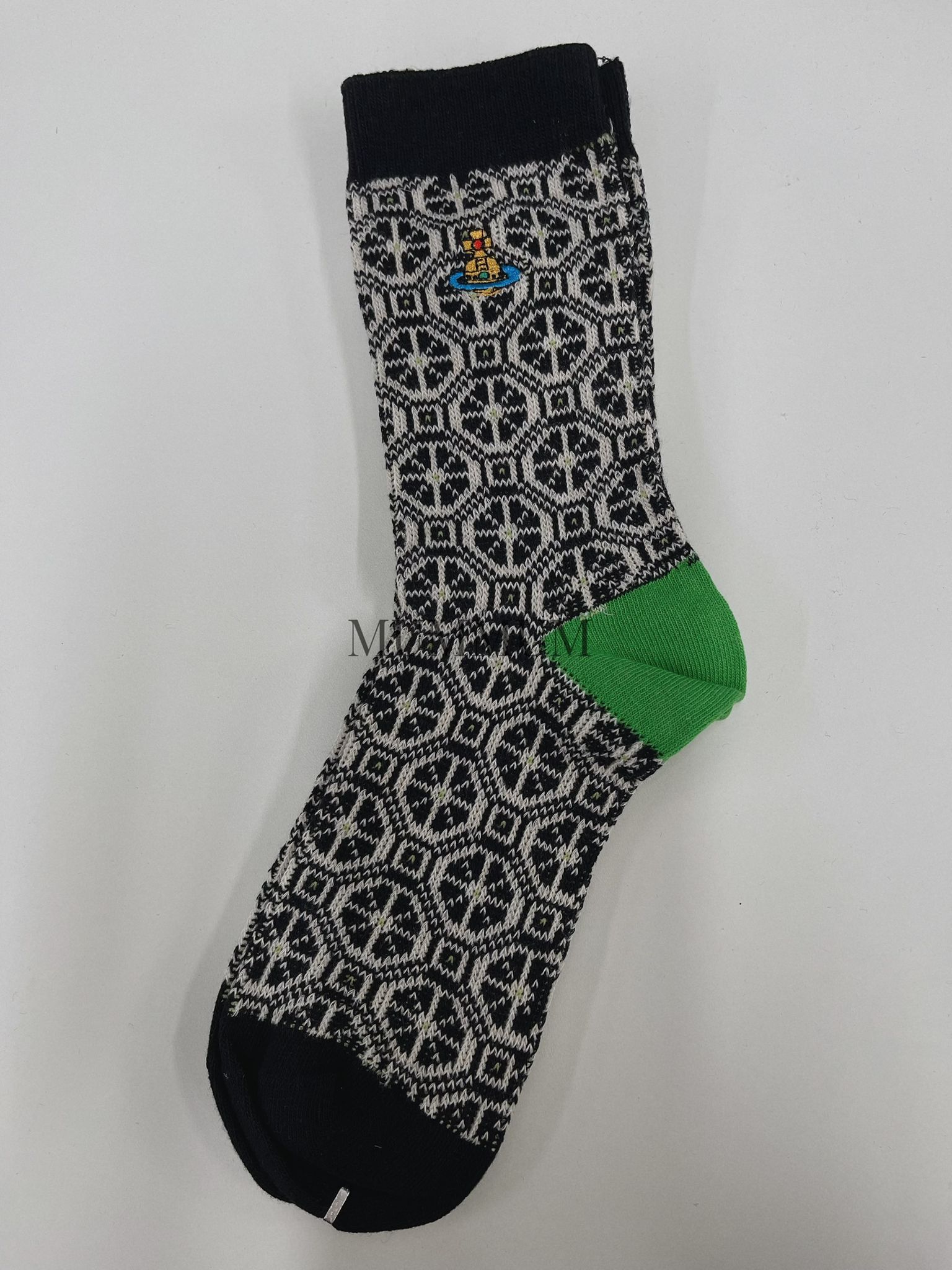 ac1080/星球logo黑色格仔襪